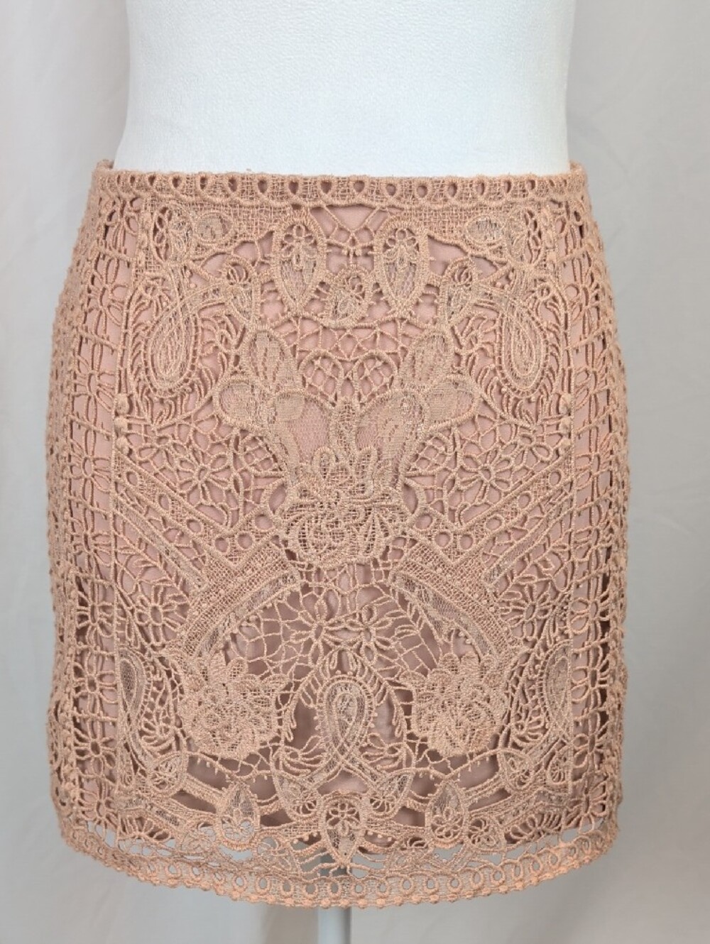 Club Monaco Blush Pink Floral Guipure Lace Mini Skirt Size 00